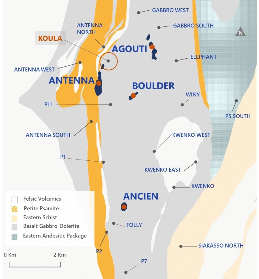 Fig 1. Seguela Satellite Prospects (Graphic: Business Wire)