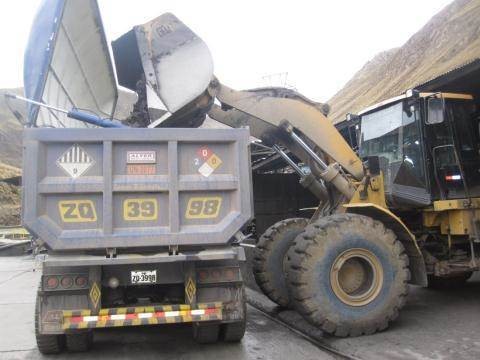 Photo 1. Concentrate Truck being loaded at Yauricocha (Photo: Business Wire)