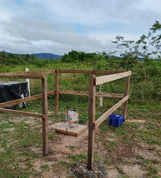 Figure 1: Gravity Base Station at the Luanga Office (Left). (CNW Group/Bravo Mining Corp.)