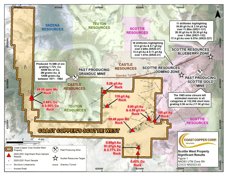 Coast Copper News Release- NR23-03- Figure 1 (CNW Group/Coast Copper Corp.)