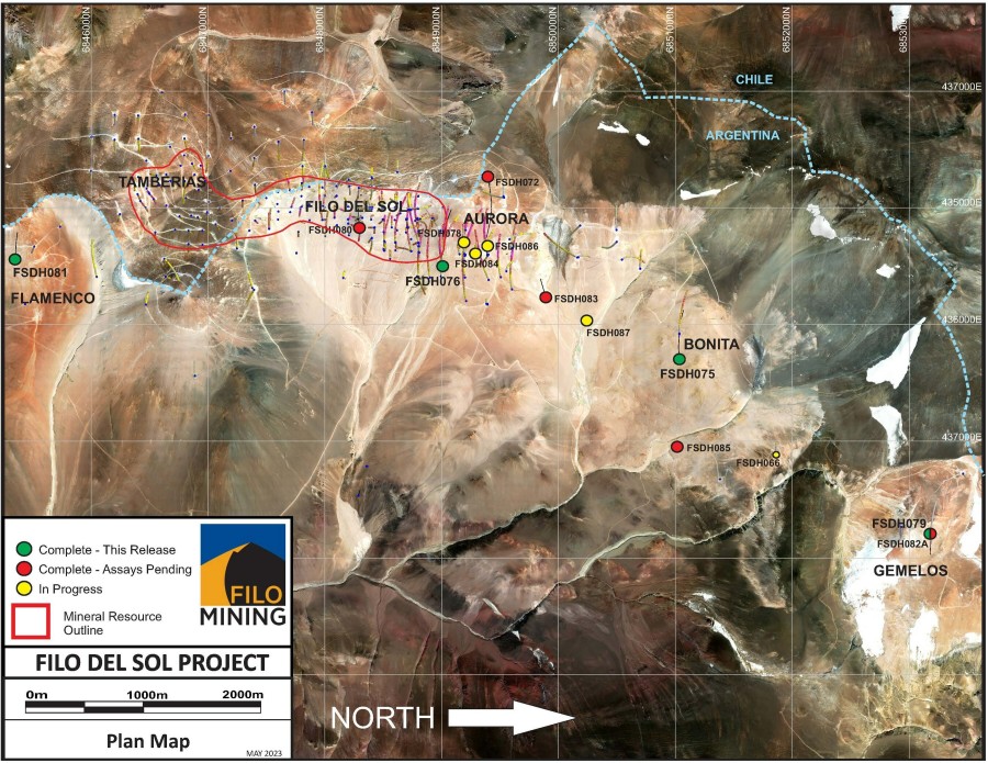 Filo Mining Expands Bonita Over 200m East with 1,365m at 0.42% CuEq; Reports 1,363m at 0.77% CuEq in Aurora (CNW Group/Filo Mining Corp.)
