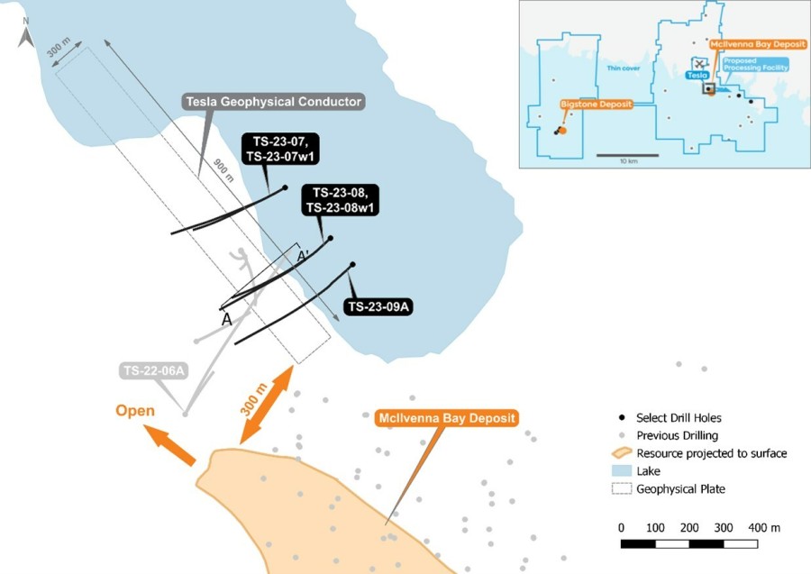 Figure 1 – Plan View of Tesla and McIlvenna Bay (CNW Group/Foran Mining Corporation)