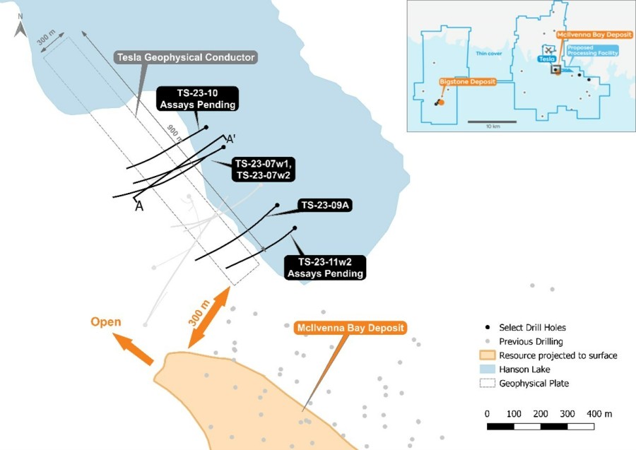 Figure 1 – Plan View of Tesla and McIlvenna Bay (CNW Group/Foran Mining Corporation)