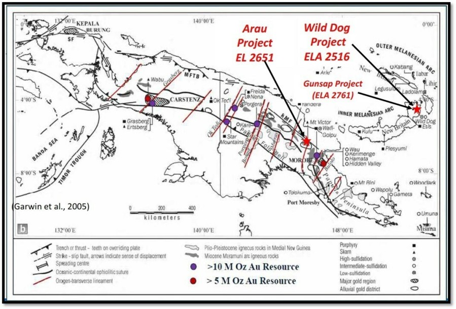 Figure 1. Papua New Guinea Project Location Map (CNW Group/Fosterville South Exploration Ltd.)