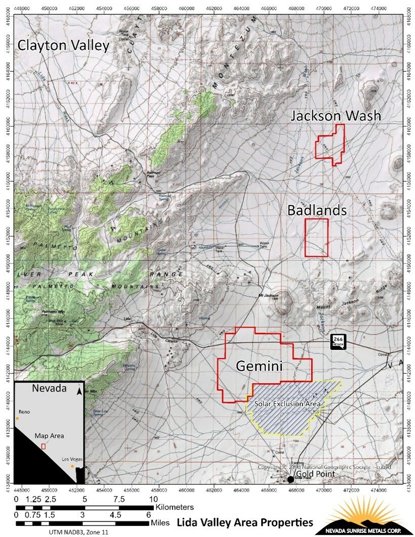 Lida Valley Area Properties (CNW Group/Nevada Sunrise Metals Corporation)