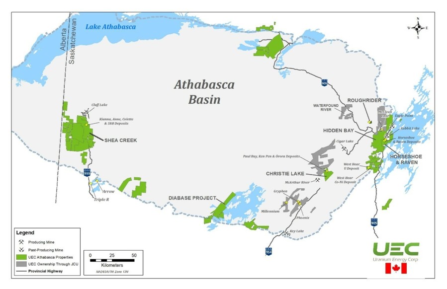 Figure 1 - UEC Athabasca Projects (CNW Group/Uranium Energy Corp)