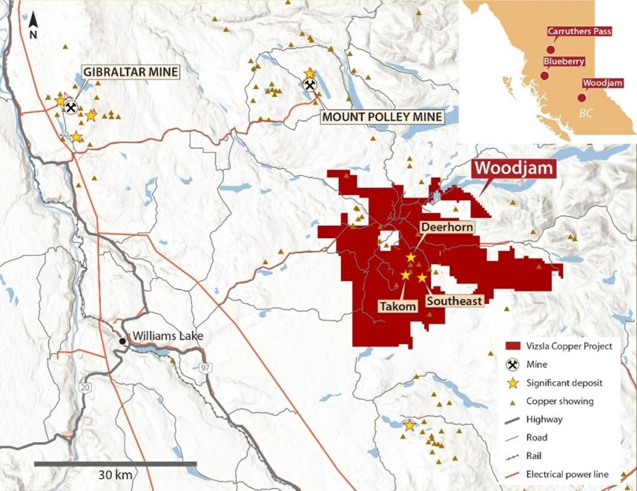 Figure 1 – Woodjam Location Map (CNW Group/Vizsla Copper Corp.)