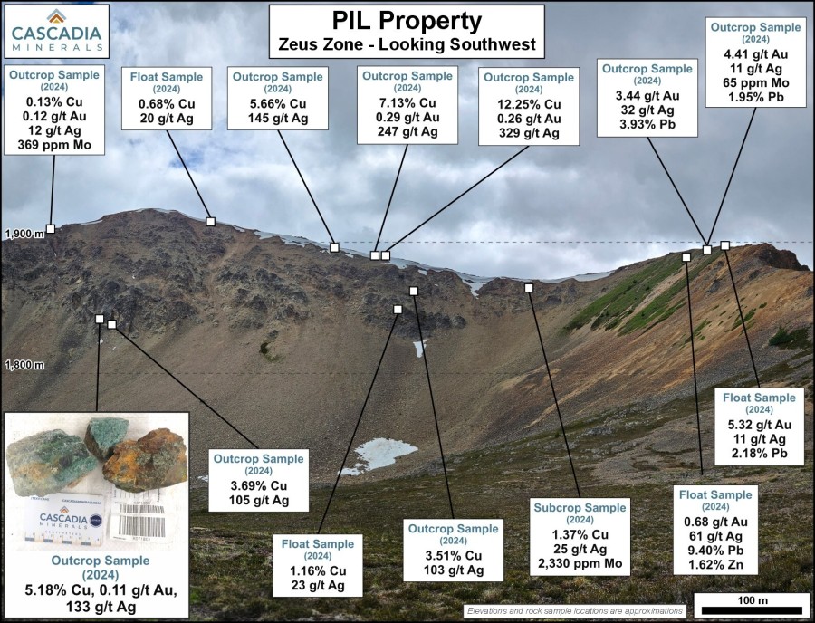 Zeus Zone Annotated (CNW Group/Cascadia Minerals Ltd.)