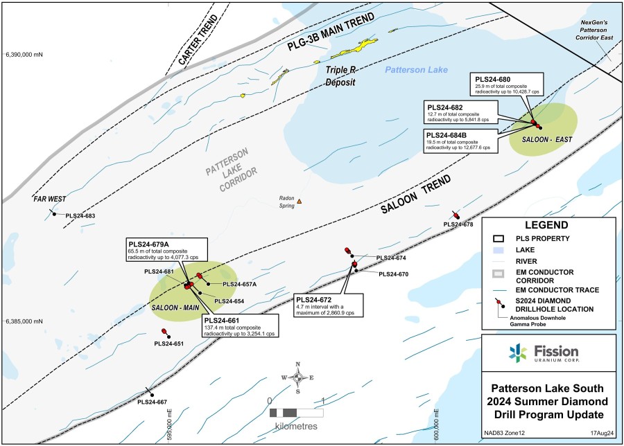 Figure 1: PLS S2024 Regional Drill Hole Plan Map (CNW Group/Fission Uranium Corp.)