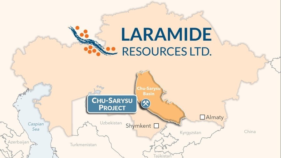 Figure 1: Map of Kazakhstan, showing project location in the Chu-Sarysu Basin (CNW Group/Laramide Resources Ltd.)