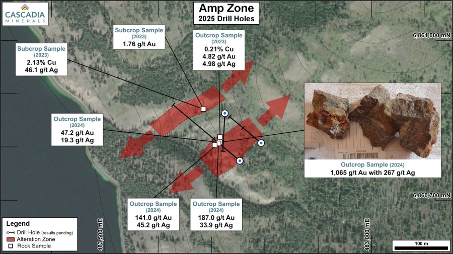 Amp Zone (CNW Group/Cascadia Minerals Ltd.)