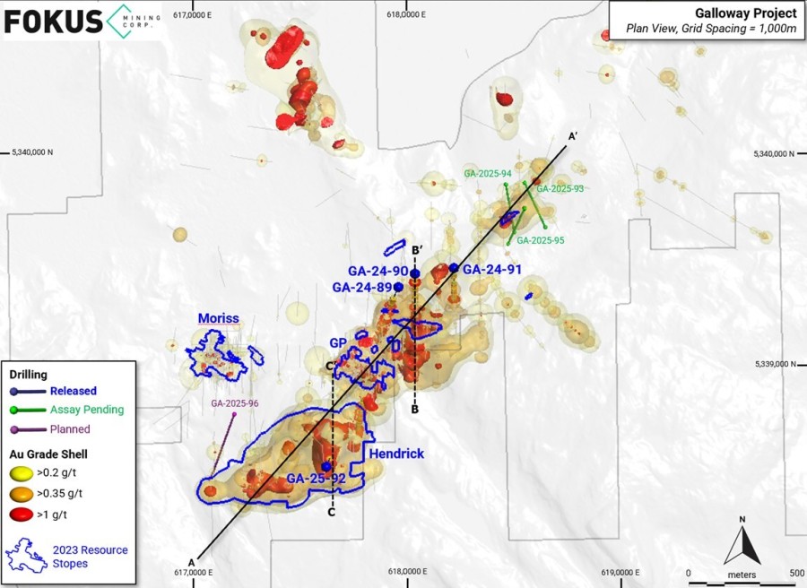Figure 1: Galloway trend drilling (CNW Group/Fokus Mining Corporation)
