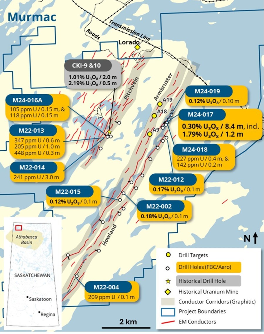 Figure 1 – Summer 2025 Drill Target Locations in relation to previous drilling results. (CNW Group/Fortune Bay Corp.)