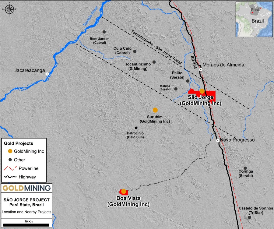 Figure 1 – Tapajós Gold District and location of the Boa Vista Project (CNW Group/GoldMining Inc.)