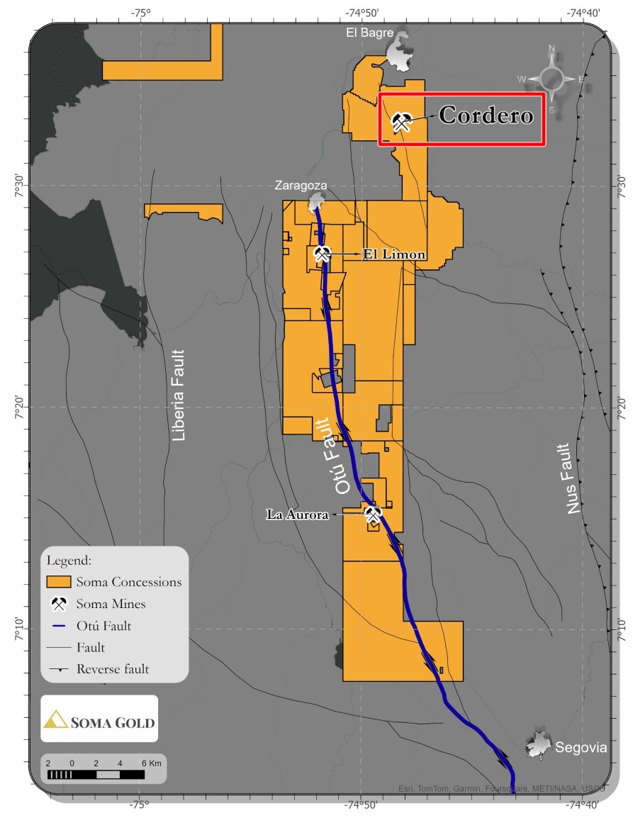 Picture 1: Location of the Cordero Mine, El Bagre, Antioquia, Colombia (CNW Group/Soma Gold Corp.)