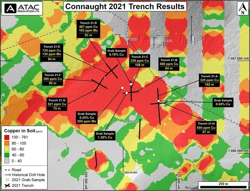 Connaught 2021 Trench Results (CNW Group/ATAC Resources Ltd.)