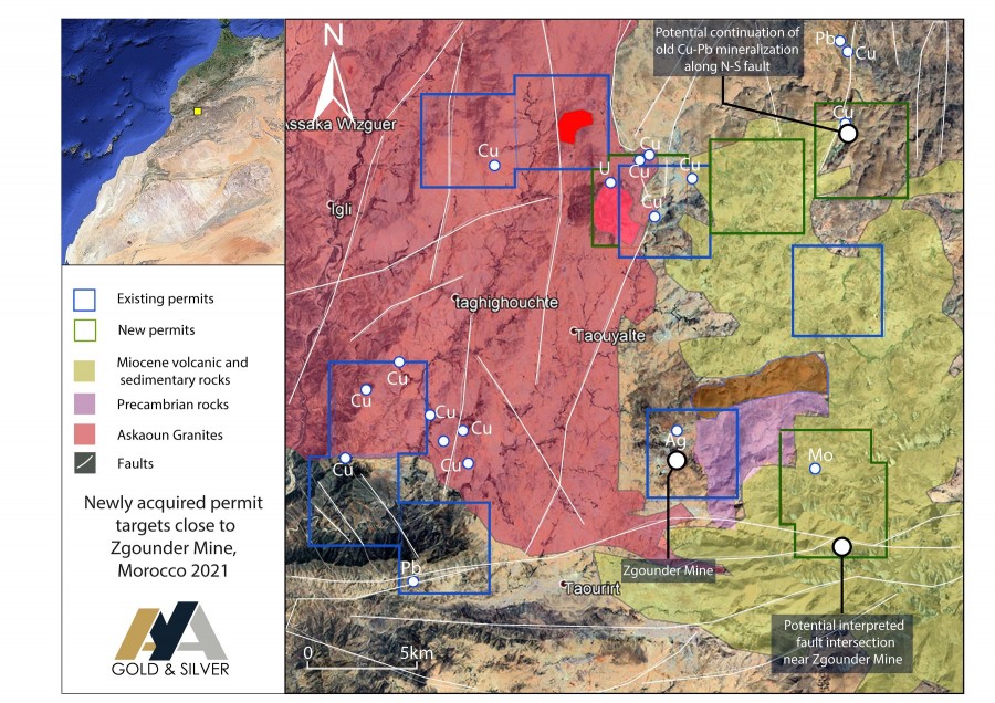 Figure 1 - Newly acquired permits near Zgounder Mine, Morocco (CNW Group/Aya Gold & Silver Inc)