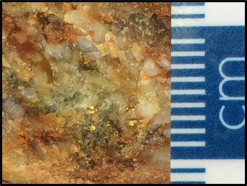Visible Gold and New Mineralized Zones Discovered on Canadian Metals Inc. GoldStrike Property, New Brunswick (CNW Group/Canadian Metals Inc.)