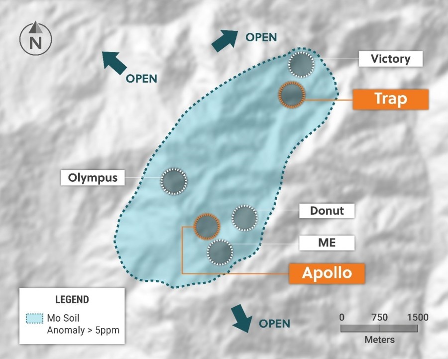 Figure 1: Plan View of the Guayabales Project Highlighting the Trap and Apollo Targets (CNW Group/Collective Mining Ltd.)