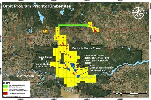 Orbit Program Priority Kimberlites (CNW Group/Star Diamond Corporation)