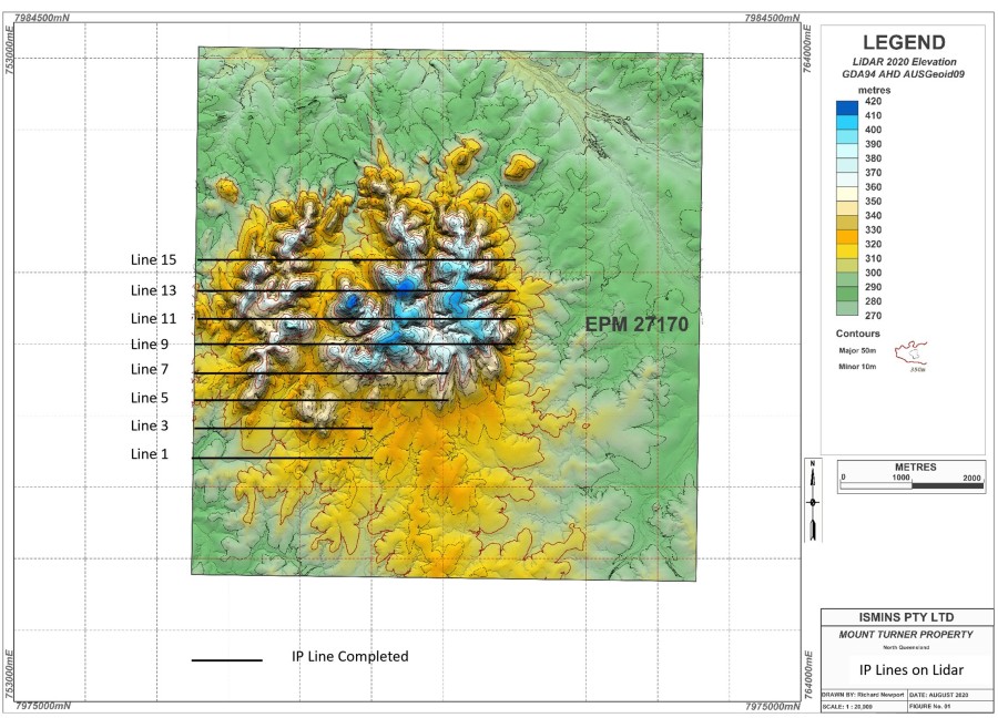 Figure 1 - Completed IP Lines on Lidar. (CNW Group/Essex Minerals Inc)