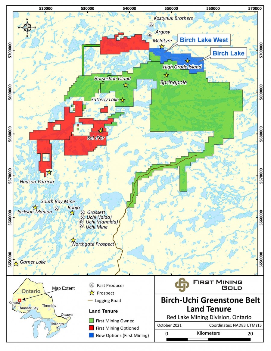 Figure 1: First Mining Land Tenure Around Springpole Gold Project (CNW Group/First Mining Gold Corp.)