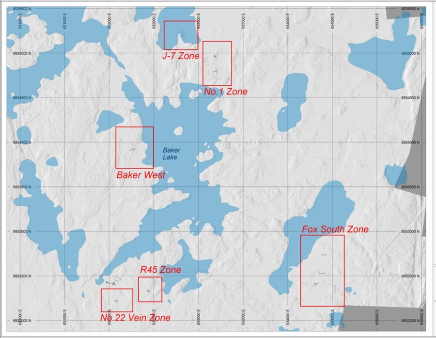 Showings and Zones of Mineralization (CNW Group/Arctic Fox Minerals Corp.)