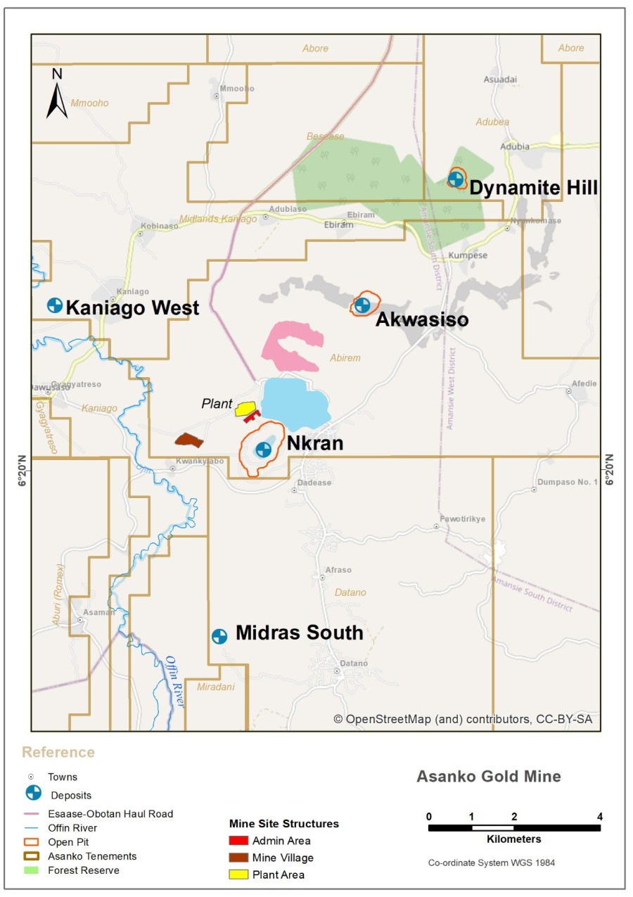 Figure 1. Site Map (CNW Group/Galiano Gold Inc.)