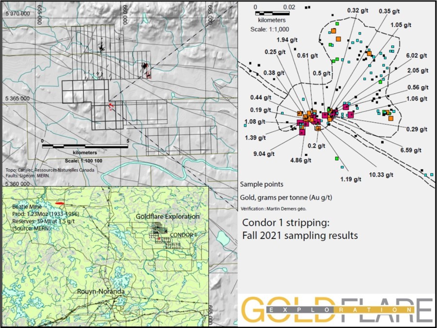 GOLDFLARE: A NEW DISCOVERY ON SYENITE CONDOR (ABITIBI) (CNW Group/Goldflare Exploration Inc.)