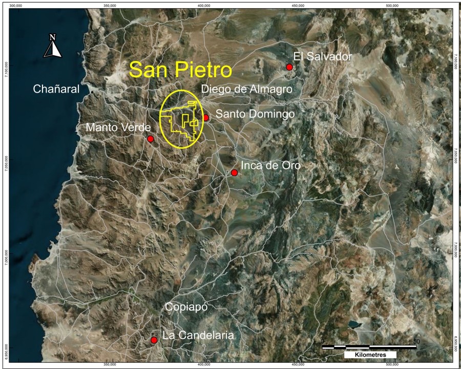 Figure 1 - Location of the San Pietro Project (CNW Group/Golden Arrow Resources Corporation)