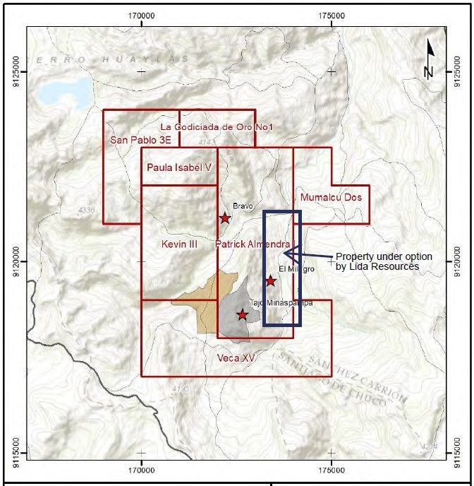Property under option by Lida Resources (CNW Group/Lida Resources Inc)