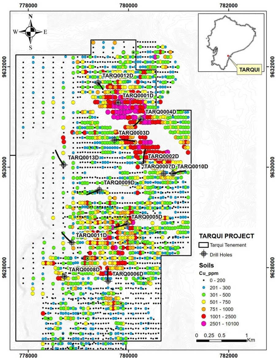 Figure 1. Drill hole location map with copper in soils. (CNW Group/Luminex Resources Corp.)