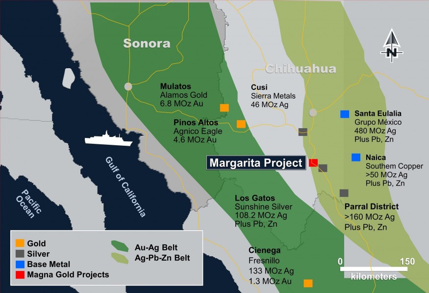Figure 1: Location of the Margarita Project (CNW Group/Magna Gold Corp.)