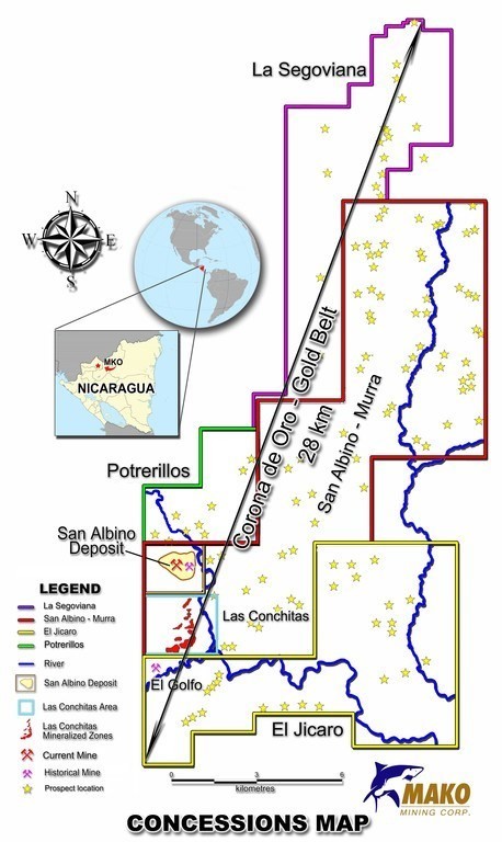 Concessions Map (CNW Group/Mako Mining Corp.)
