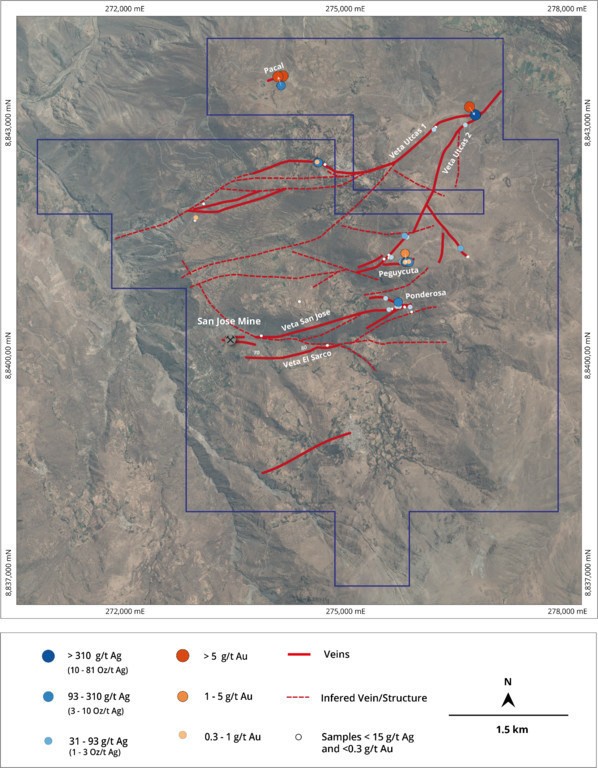 Figure 1 – Rock Chip Assays Collected at San Jose Silver Property (CNW Group/Mantaro Silver Corp.)