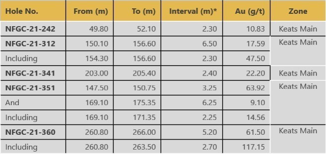 Highlights (CNW Group/New Found Gold Corp.)