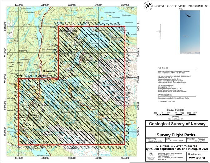 Figure 1. – Bleikvassli survey area with flight paths (CNW Group/Norra Metals Corp.)