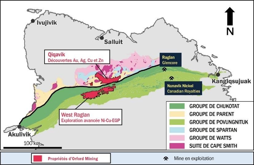 Figure 1, Location Map showing Orford Mining’s Qiqavik and West Raglan Properties. (CNW Group/Orford Mining Corporation)