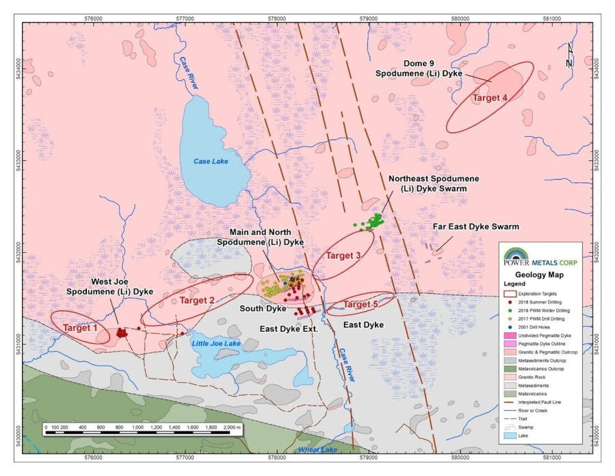 Figure 1: Power Metals 2022 drill targets (CNW Group/POWER METALS CORP)