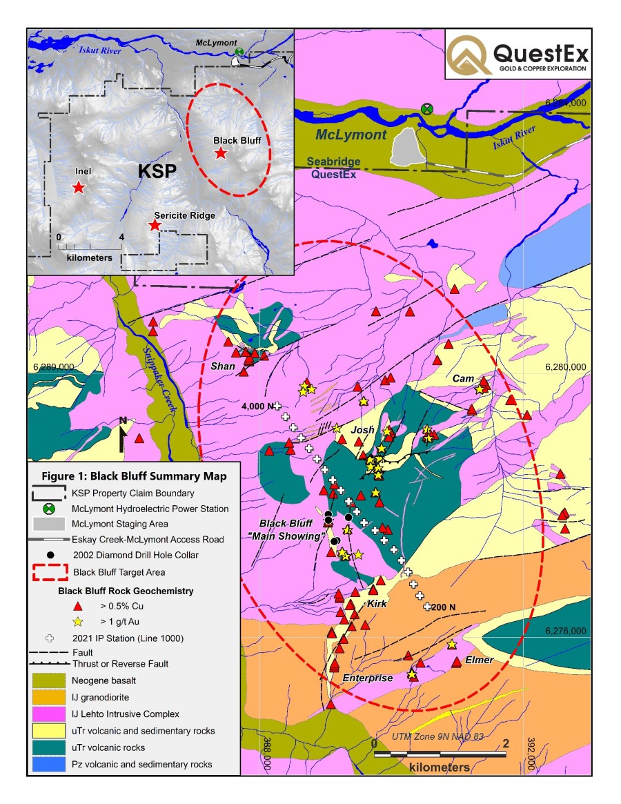 QEX Black Bluffs Target Summary (CNW Group/QuestEx Gold & Copper Ltd.)