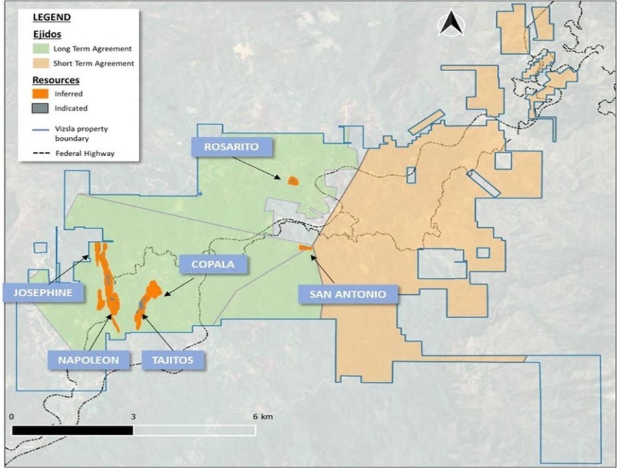 Figure 1: Panuco property map highlighting local Ejido communities (CNW Group/Vizsla Silver Corp.)