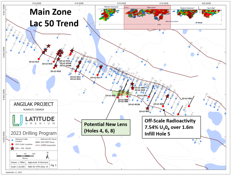 Figure 1: 2023 Drill Program – 18 holes completed in the Main Zone