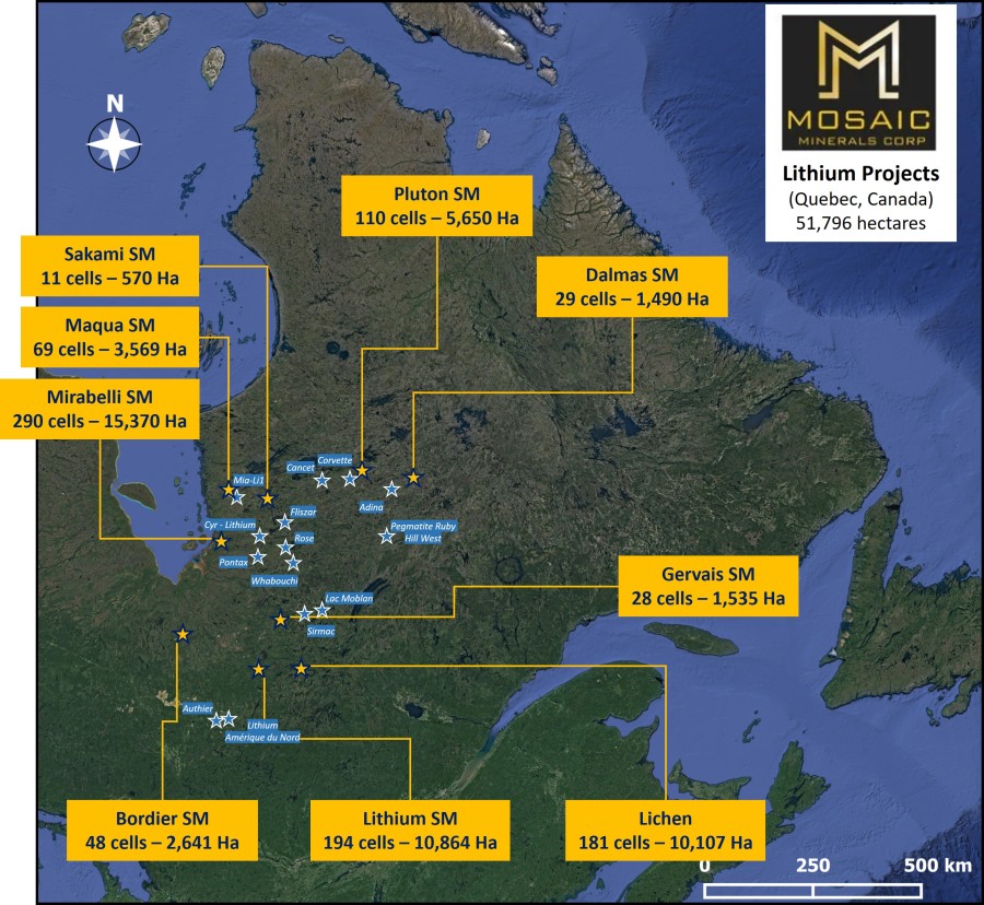 Lithium Projects Map