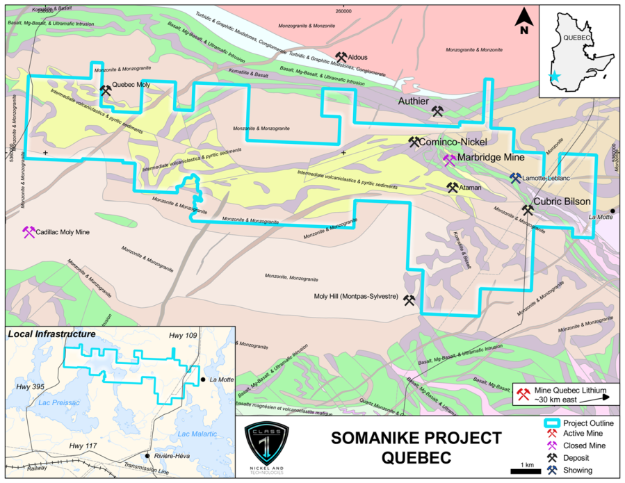 Figure 1. Location of the Somanike Project near the city of Val-d’Or, Quebec.