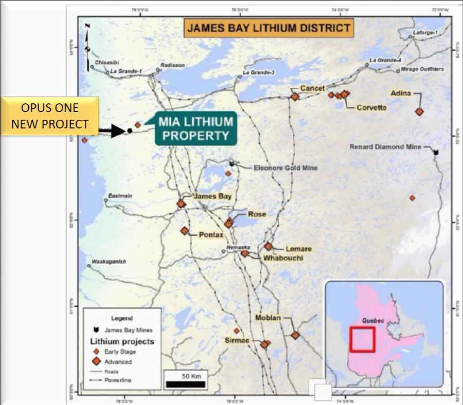 James Bay Lithium District Map