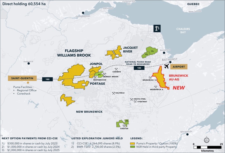 Puma’s assets and landholdings in Northern New Brunswick