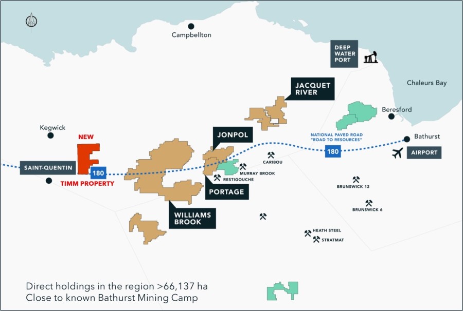 Figure 1: Puma’s assets and landholdings in Northern New Brunswick