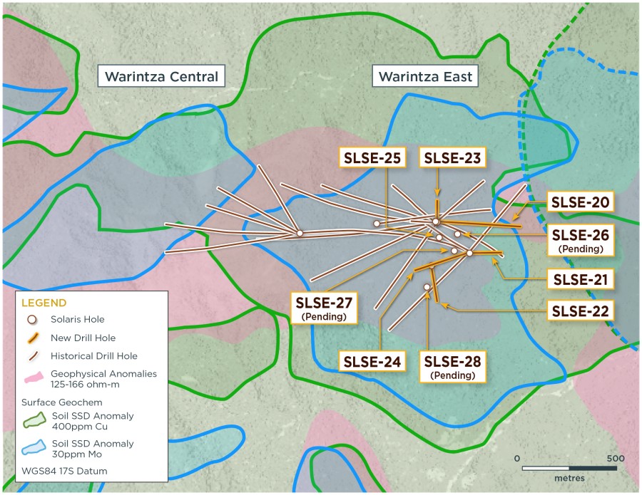 Figure 1 – Plan View of Warintza East Drilling Released to Date