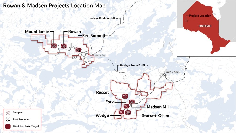 Rowan and Madsen Projects Location Map