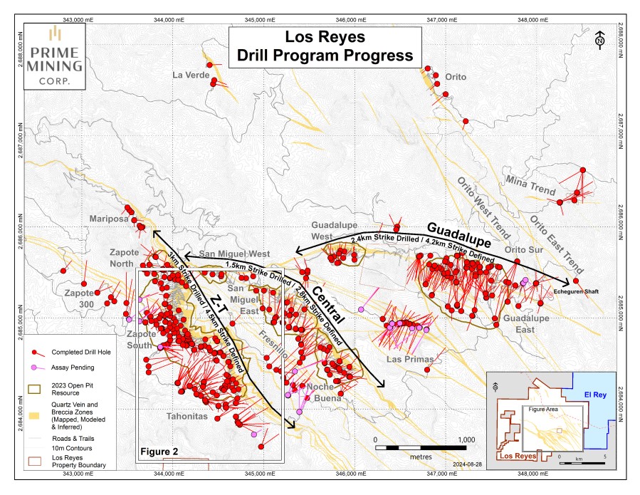 Figure 1 Los Reyes Drill Program Progress_Sept 2024